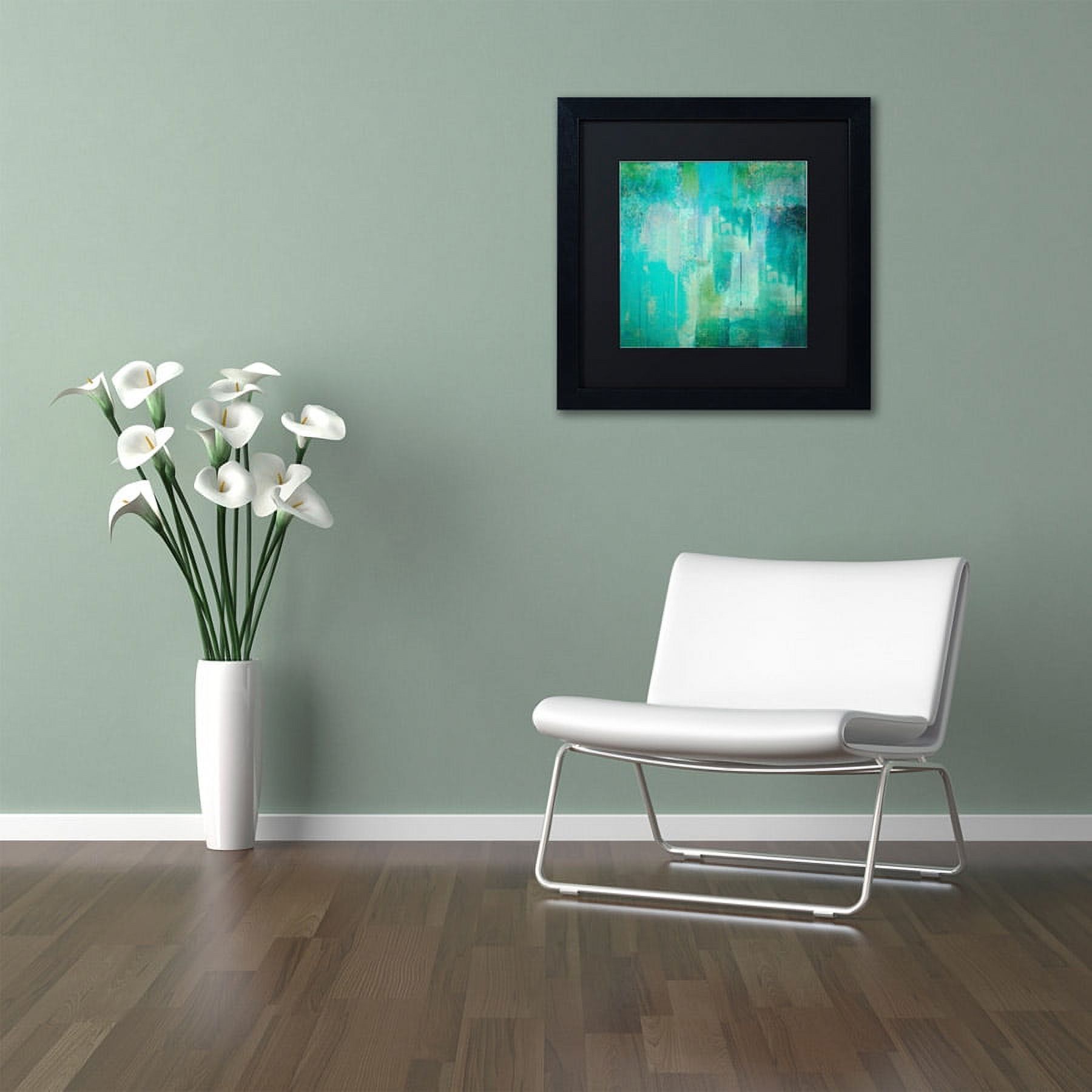 Color Bakery 'Aqua Circumstance' Black Matted Framed Art