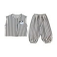 thumbnail image 2 of GBSYEWXS Outfits Sets For Children Girls Fashion Striped Print Long Sleeve Crew Neck Vest Long Pant Casual Beige Outfit Set Size 2 Years-3 Years, 2 of 9