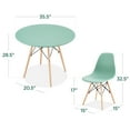 thumbnail image 3 of Best Choice Products 5-Piece Compact Mid-Century Modern Dining Set w/ 4 Chairs, Wooden Legs - Light Green/Oak, 3 of 8