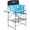 Black/Blue, variant on Yuanmin 31" Extra Tall Director Chair w/Side Table, Heavy-Duty Steel Frame Portable Folding Bar Stool w/Storage Pockets, for Makeup Artist, Salon, Studio, Camping, 300 lbs Capacity (Navy)