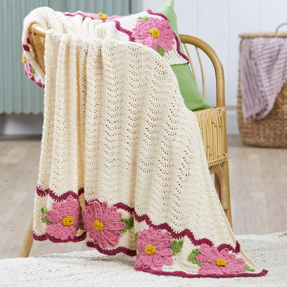 Herrschners® Gerbera Daisy Ripple Afghan Crochet Kit