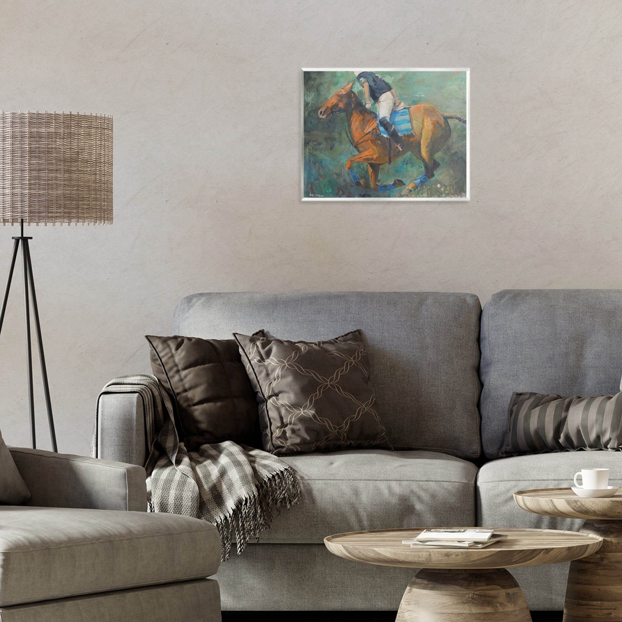 Stupell Industries Polo Rider in Dynamic Motion Wall Plaque Art, design by Jadei Graphics