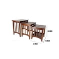 thumbnail image 4 of 3 Piece Nesting Table with Plank Tabletop and Slatted Sides, Oak Brown- Saltoro Sherpi, 4 of 5