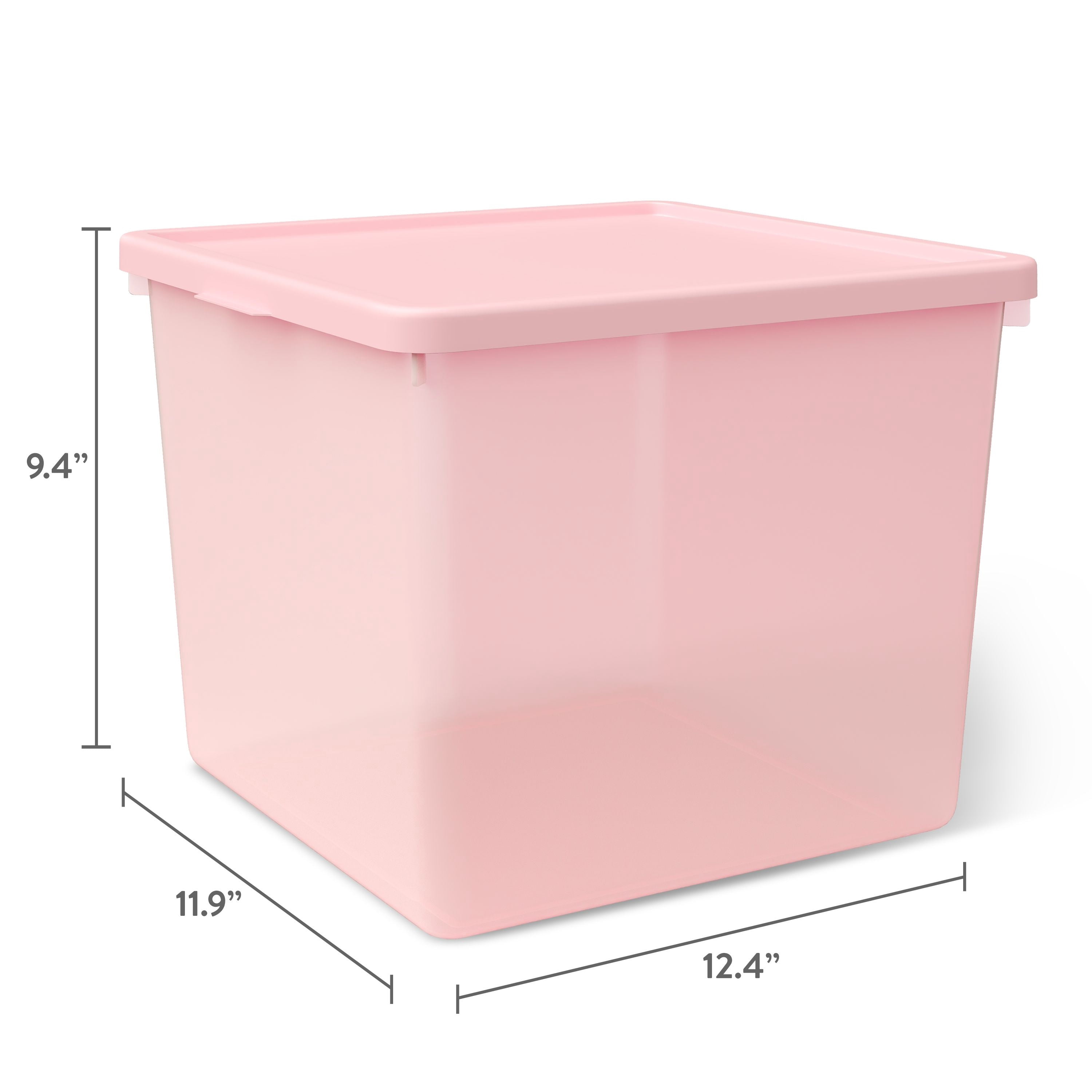 Mainstays Kids Pink Large Plastic Storage Bin with Lid