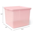 thumbnail image 3 of Mainstays Kids Large Plastic Storage Bin with Lid, Pink, 3 of 7