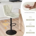 thumbnail image 5 of Daluvenix Modern Bar Stools Set of 3, Adjustable Swivel Counter Height Bar Chairs with Back, Faux Leather Upholstered for Kitchen Island, White, 5 of 7