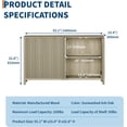 thumbnail image 2 of 55" Sideboard Buffets Cabinet Modern Accent Storage Cabinet with 4 Fluted Doors and Adjustable Shelves Wood Credenza Buffet Sideboards, Console Table for Kitchen Dining Living Room Entryway, 2 of 8