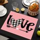 thumbnail image 1 of Manteles individuales para el día de San Valentín, mantel individual de lino estampado, mantel individual aislante para mesa de cocina y hogar., 1 of 5