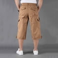 thumbnail image 4 of Blmnix Short Pants Men's Pants Cargo Hiking Pants Baggy Jean 7/8th Straight-Leg Brown Low Waisted Summer Pants,XXXXXL, 4 of 6