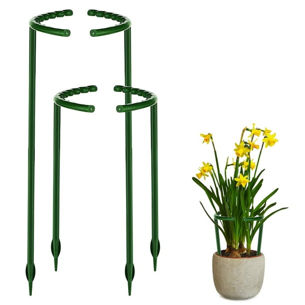 Estacas de Plástico para Plantas Trepadoras y Flores En Maceta | Paquete de 12 Soportes de Jardín para Clemátides, Rosas y Tomates | 25,8 X 14,5 Cm