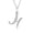 H, variant on K-KED Moissanite Necklace for Women A-Z Initial Letter Pendant 925 Sterling Silver