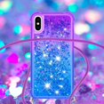 thumbnail image 4 of Funda para iPhone X/iPhone XS Brillantina Líquida Divertida Reluciente y con Cristales en Movimiento Cuerpo Cruzado con Cordón Ajustable, 4 of 5