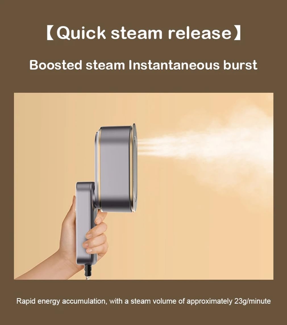 Koudindg Foldable Handheld Travel Steam Iron for Clothes - Ceramic Plate, Wet & Dry Garment Steamer (Electric)