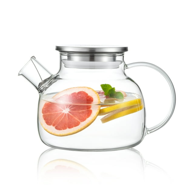 CnGlass Glass Teapot 30.4oz Stovetop Safe,Clear Teapots with Removable