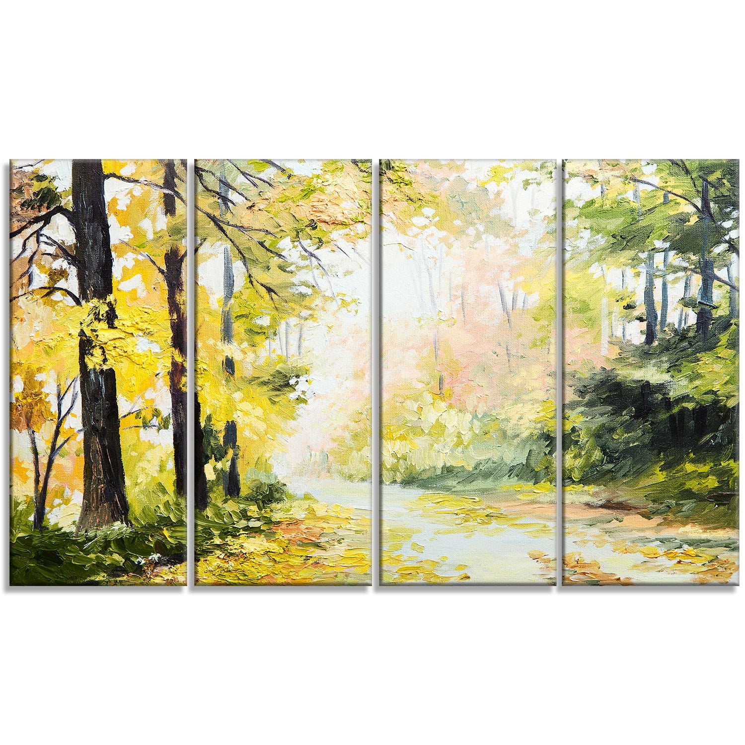 Design Art Road in Colourful Forest Multipanel Landscape Large Metal Wall Art
