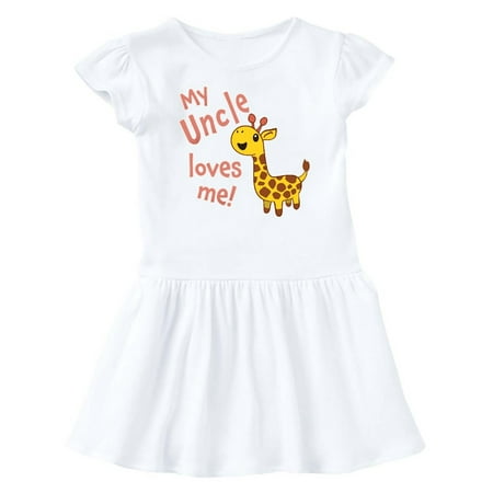 

Inktastic My Uncle Loves me- cute giraffe Gift Baby Girl Dress