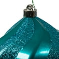 thumbnail image 2 of Vickerman 6" Turquoise Swirl Diamond UV Candy Christmas Ornament, Set of 3, 2 of 2