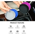 thumbnail image 5 of 4-Pack Automotive Cup Holders Universal Car Cup Coaster Silicone Insulation Drink Mat Waterproof Non-Slip Sift-Proof Spill Holder Car Interior Accessories 4-Pack（Black）, 5 of 5