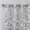thumbnail image 2 of Superior Blackout Leaves Curtains Set of 2, Light Filtering Grommet Curtain Panel Set, Grey, 70"W x 63"L, 2 of 9