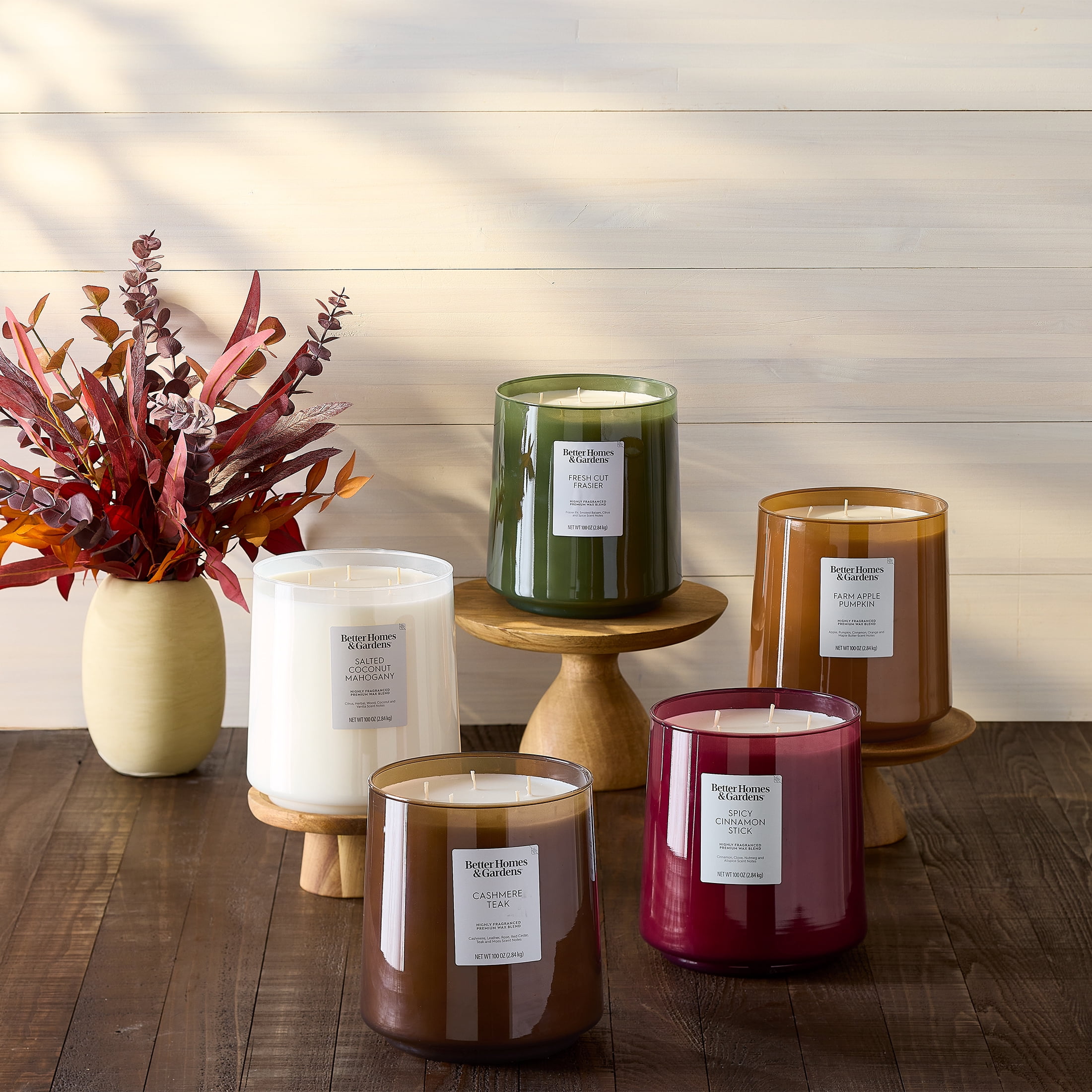 Better Homes & Gardens 5-Wick 100 oz Glass Jar Candle, Spicy Cinnamon Stick