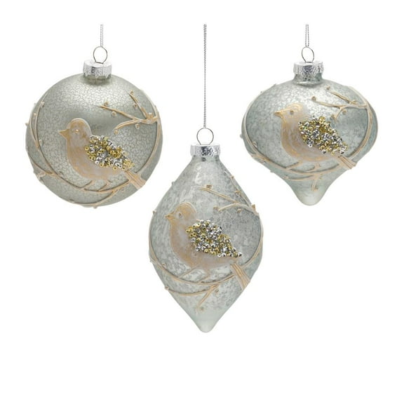 Melrose International LLC Ornament (Set of 6) 4.75"H, 4.75"H, 6"H Glass