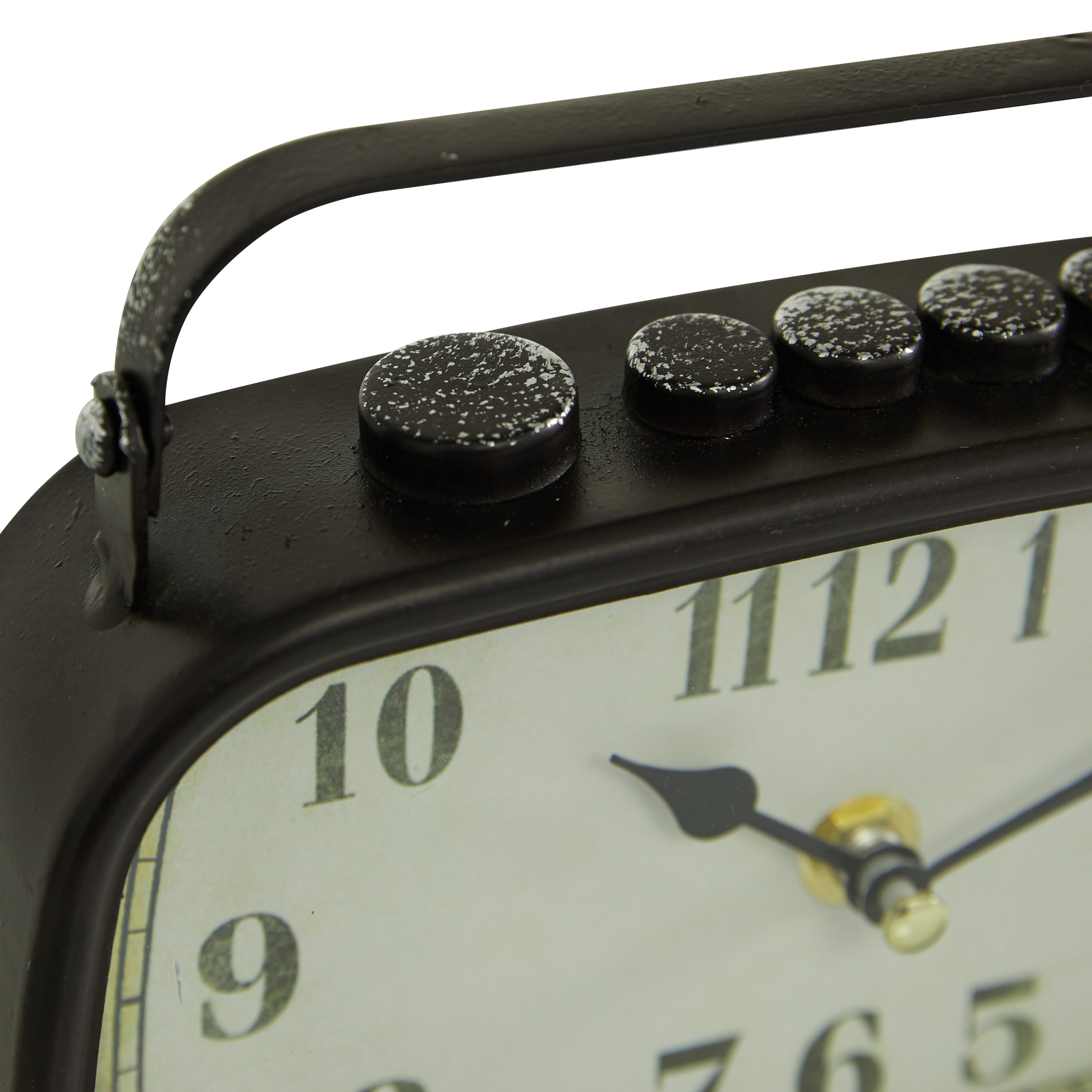 DecMode 6" Multi Colored Metal Retro Radio Style Clock, Set of 2