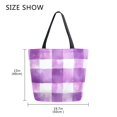 thumbnail image 5 of FORMRS Womens Canvas Tote Bag with Zipper Inner Pocket Shoulder Handbag, Purple and White Pattern, 5 of 7