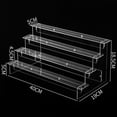 thumbnail image 3 of 2-5 Tier Clear Acrylic Ladder Shelf Display Stand For Perfume Jewelry Dolls Cupcakes Collectibles Transparent Storage Rack Home Organization 4 Layers 40Cm, 3 of 9