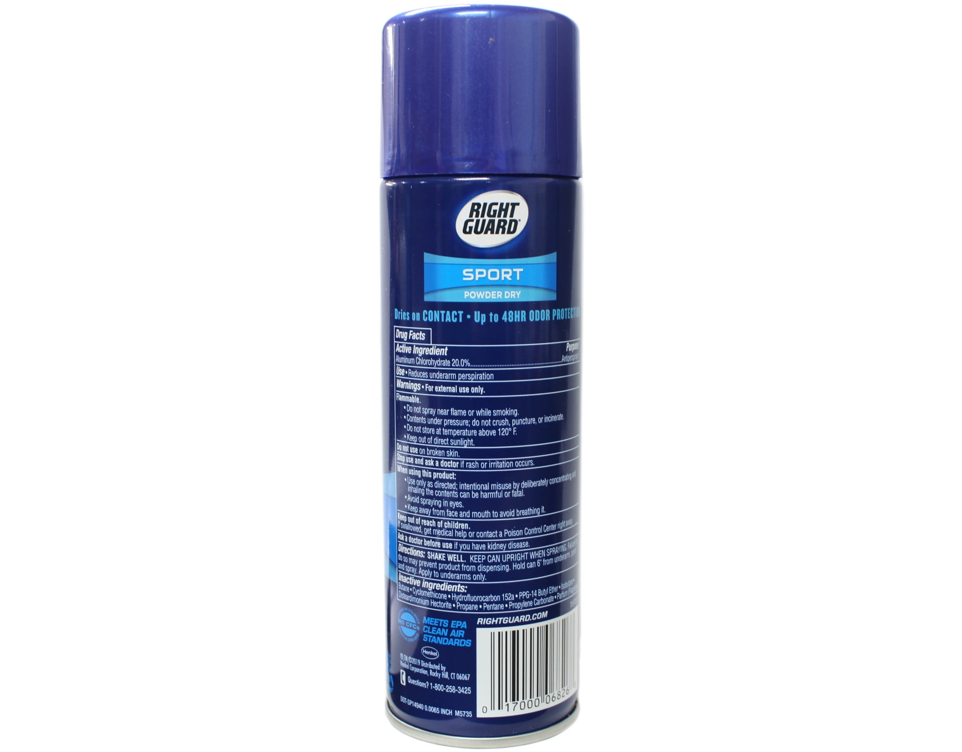 Right Guard Sport Antiperspirant And Deodorant Aerosol, Powder Dry - 6 Oz, 3 Pack