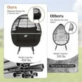 thumbnail image 2 of Pemberly Row Patio Oversized Wicker Egg Chair Lounge Basket 4 Cushion Black, 2 of 8