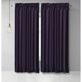 thumbnail image 2 of Vargottam Cotton Slub Purple Curtains 46 Inch Window Curtain 2-Panel Rod Pocket Living Room Drapes Curtain Set, 2 of 9