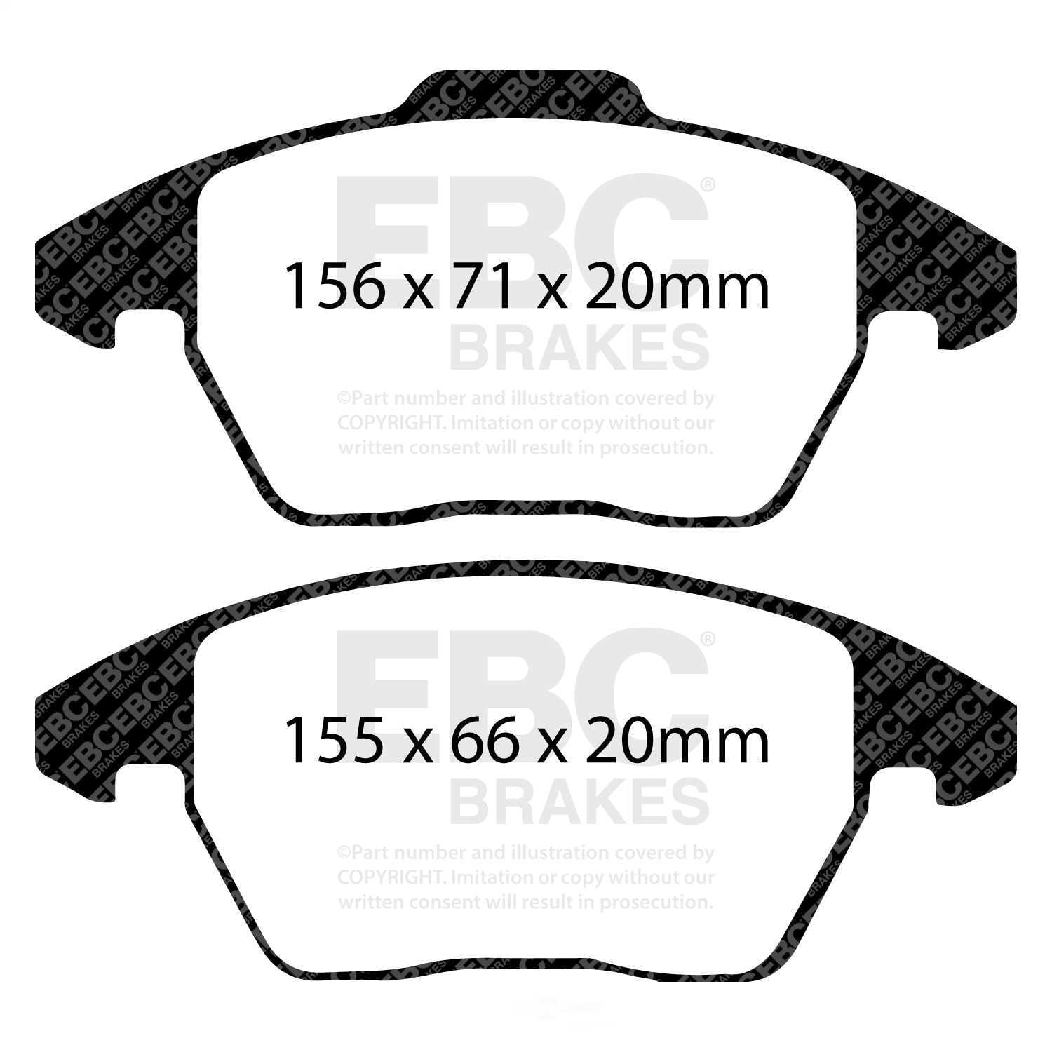 EBC 06-13 Audi A3 2.0 Turbo (Girling rear caliper) Greenstuff Front Brake Pads