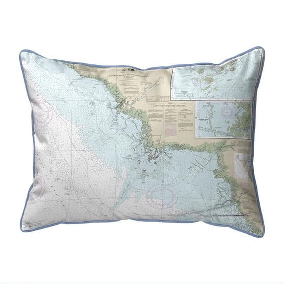 Betsy Drake SN234 Crystal River to Horseshoe Point, FL Nautical Map Small Corded Indoor & Outdoor Pillow - 11 x 14 in.