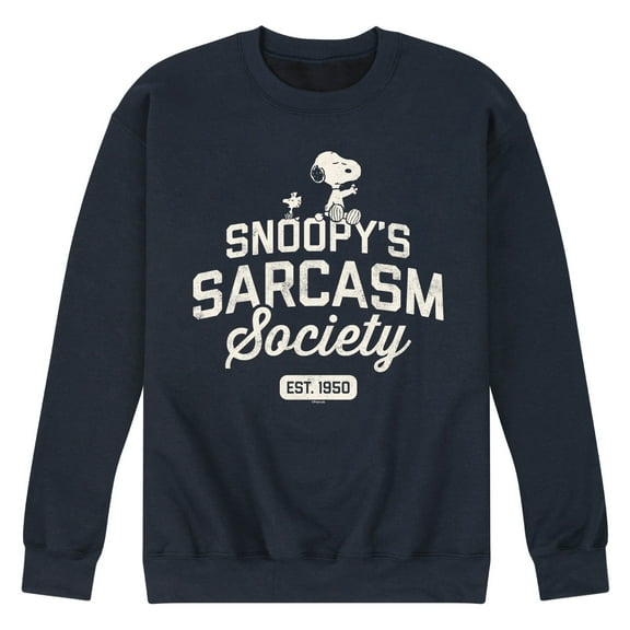 Peanuts - Snoopy Sarcasm Society - Men's Crew Neck Fleece Pullover