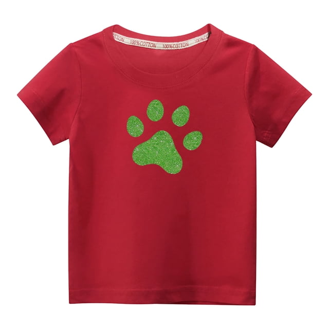 MeetoTime T-shirt en Coton pour Tout-Petits Garçons Filles Mignon Col Rond Imprimé Manches Courtes 3-10 Ans