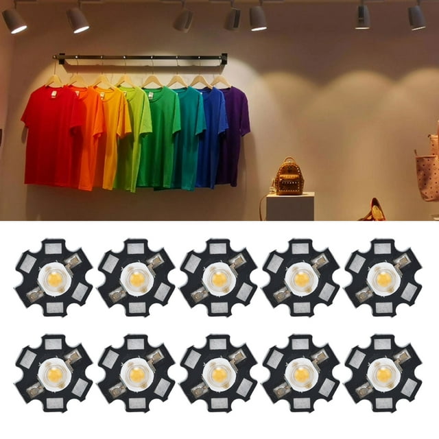 10Pcs Ultra Bright LED Chip 3V DIY Light Beads, Aluminum Substrate, Suitable for Ceiling Light, Downlight, Flashlight Table Lamp