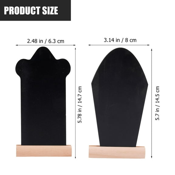 ETHZZLE Tombstone Mini Chalkboard Signs Wooden 2Pcs 5.7x3.1in