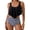 Black Stripes, variant on Women's Ruffle Tankini Two-Piece Swimsuit, High-Waisted Leopard/Striped Tummy Control Bikini, Flounce Swimwear