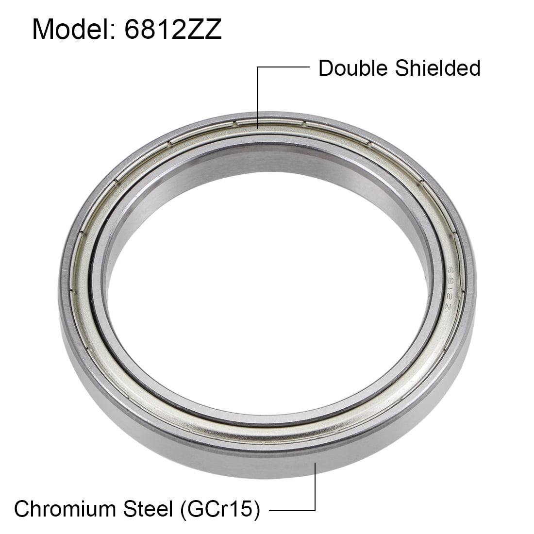 Unique Bargains 2pcs 6812ZZ Deep Groove Double Shielded Ball Bearings Z2 2.36"x3.07"x0.39"