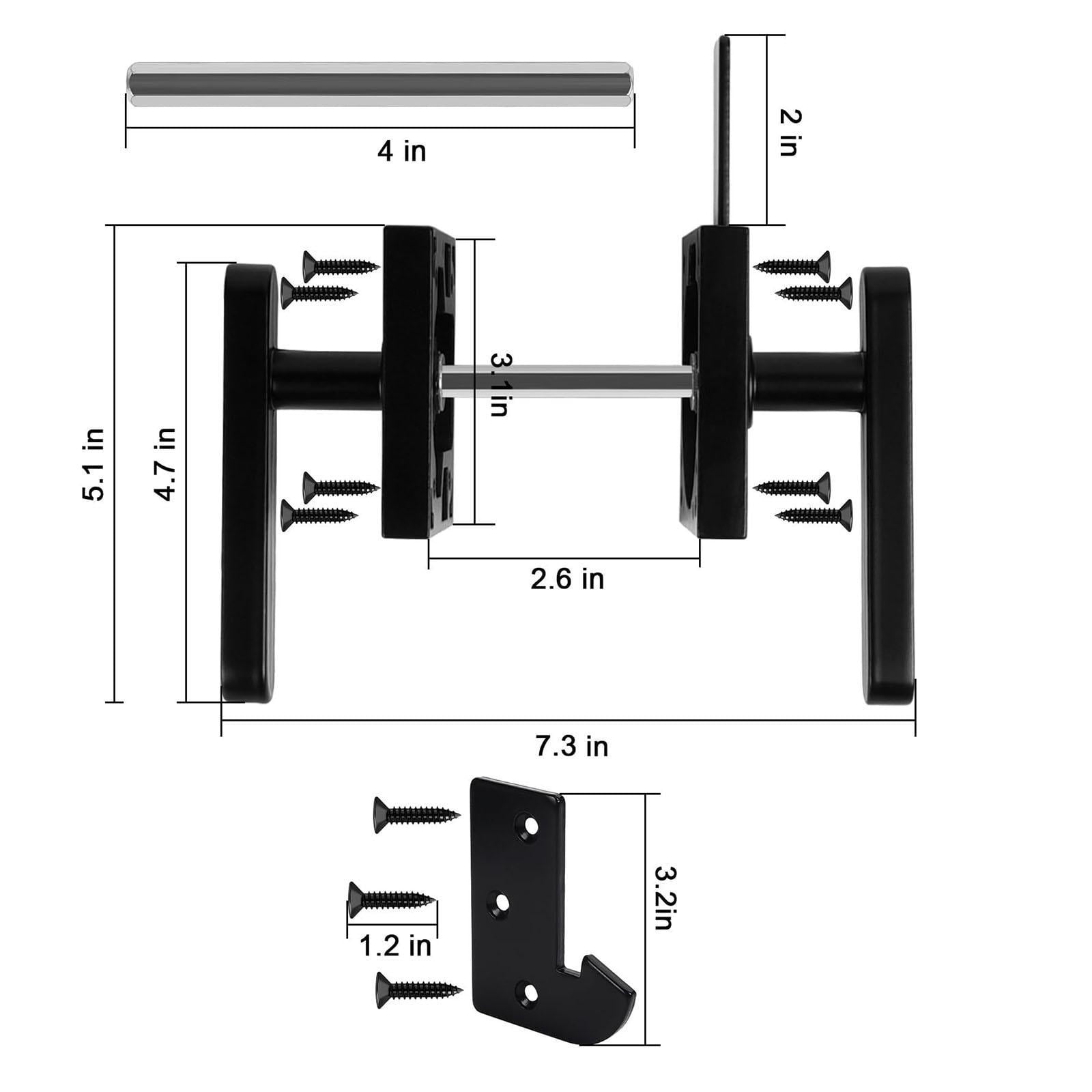 YWMJZEU Double Side Gate Latch Easy Installation Aluminum Alloy Heavy Duty Gate Hardware