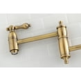thumbnail image 3 of Kingston Brass KS3103AL Restoration Wall Mount Pot Filler Kitchen Faucet, Antique Brass, 3 of 5