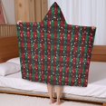 thumbnail image 5 of Red and Green Plaid Christmas Snow Pattern Hooded Bath Towel，50"x30" for Ages 3 To 12 Kids, Quick Dry Lightweight Soft Microfiber Hood Beach Towel Cover Up for Kids, 5 of 7