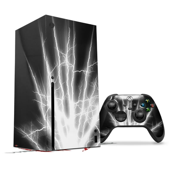 WraptorSkinz Skin Wrap compatible with the 2020 XBOX Series X Console and Controller Lightning White (XBOX NOT INCLUDED)