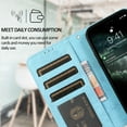 thumbnail image 4 of Nalacover Wallet Case for iPhone 14 Pro Max, Vintage Retro PU Leather Soft Silicone Shockproof Magnetic Flip Folio Cover with Kickstand Card Slots Holder Wrist Strap Shockproof Case, Lightblue, 4 of 8