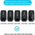 thumbnail image 2 of Key Fob Cover Compatible with Toyota Yaris GR Corolla Cross Yaris Hybrid Hilux C-HR 2020-2024 2 Button Keychain Case Holder Protector,2 Buttons C Grey, 2 of 6