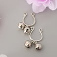 thumbnail image 3 of 2Pcs Women Rings Non Pierced Clip On Bell Dangle Fake Jewelry Stud, 3 of 8