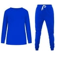 thumbnail image 4 of Scyoekwg Womens Two Piece Sets Fall Outfits Round Neck Long Sleeve Sweatshirt Jogger Sweatpant Matching Outfits Two Piece Set Fashion Casual Tracksuit (Blue,L), 4 of 6