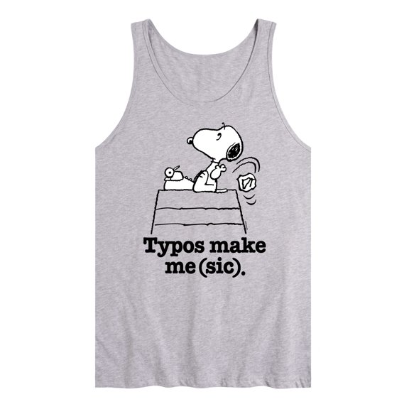 Peanuts - Snoopy Typos Make Me Sic - Men's Jersey Tank Top