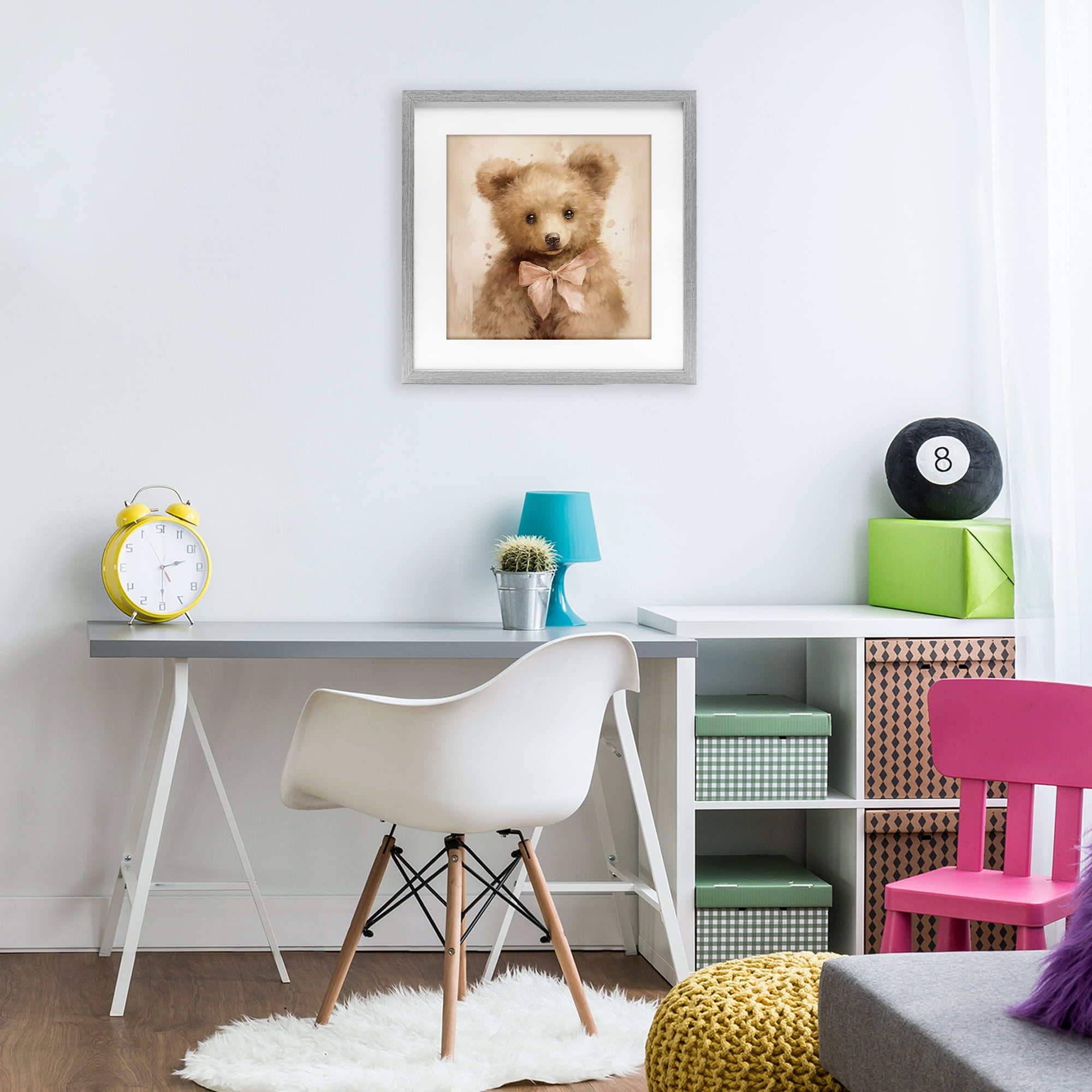 Stupell Industries Little Baby Bear Gray Framed Print Under Glass, design by Tina LeCour