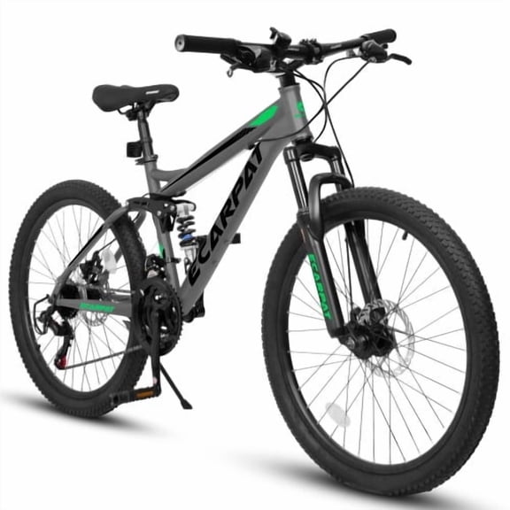 RAISTYW 27.5-Inch Mountain Bike, 21-Speed Front Suspension Trail Bike, High Carbon Steel Frame, Disc Brakes, Green